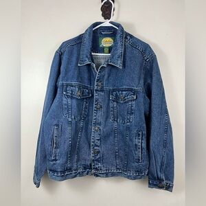 Cabela’s Denim Trucker Jean Jacket Full Button 100% Cotton Oversized Large